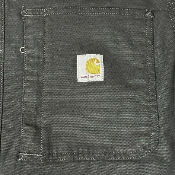 New Carhartt Rugged Flex Relaxed Fit Canvas Fleece-Lined Shirt Jacket Black Med - Picture 12 of 16